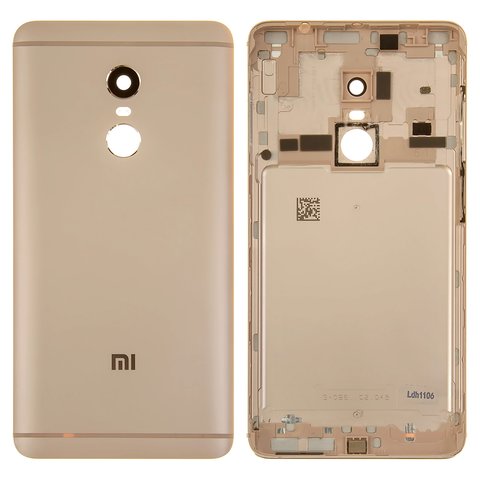 Задня панель корпуса для Xiaomi Redmi Note 4, Redmi Note 4X, золотиста, з боковою кнопкою, Original PRC , MediaTek