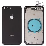 Корпус для iPhone 8 Plus, чорний, з тримачем SIM-карти, з боковими кнопками