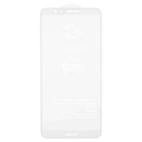 Захисне скло All Spares для Huawei Enjoy 7s, P Smart, 5D Full Glue, білий, шар клею нанесений по всій поверхні