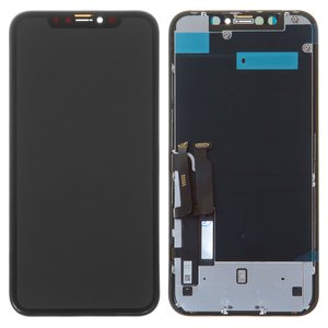 Дисплей для iPhone XR, черный, с рамкой, Original PRC , NEW, Toshiba Sharp version