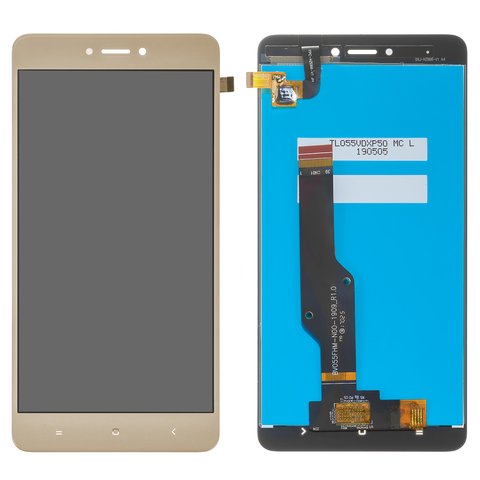 Дисплей для Xiaomi Redmi Note 4X, золотистий, Оригінал переклеєне скло 
