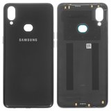 Задня панель корпуса для Samsung A107F/DS Galaxy A10s, чорна, з боковою кнопкою