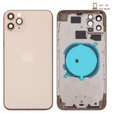 Корпус для iPhone 11 Pro Max, золотистий, з тримачем SIM-карти, з боковими кнопками, matte gold