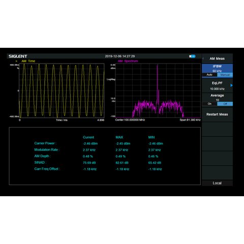 Программное расширение "анализ модуляции AM FM" SIGLENT SSA3000XR AMA для SIGLENT SSA3000X R