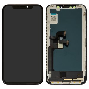 Дисплей для iPhone X, черный, с рамкой, High Copy, OLED , GW