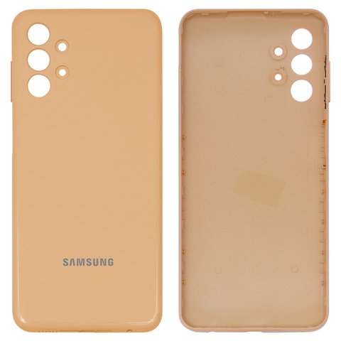 Задня панель корпуса для Samsung A135 Galaxy A13, персикова, з боковою кнопкою