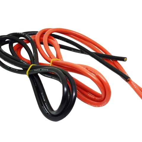 Провод в силиконовой изоляции 7AWG, 10,5 мм², 1 м, красный