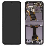 Дисплей для Samsung F731 Galaxy Z Flip5, чорний, з рамкою, Оригінал (переклеєне скло)