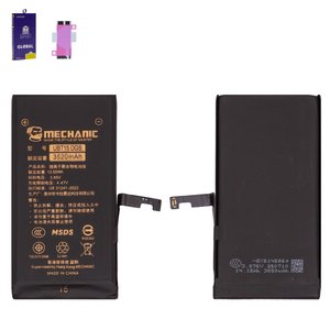 Аккумулятор Mechanic для Apple iPhone 15, Li Polymer, 3,85 B, 3520 мАч, повышенная ёмкость, без ошибки, diagnosable battery