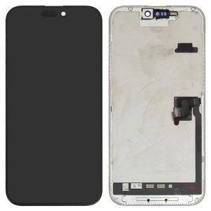 Дисплей для iPhone 16 Pro Max, черный, с рамкой, Оригинал переклеено стекло 