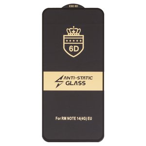 Захисне скло ESD 6D для Xiaomi Redmi Note 14 4G, сумісне з чохлом, Full Glue, Anti Static, без упаковки , чорний, EU version