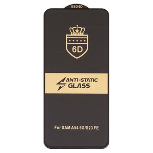Захисне скло ESD 6D для Samsung A546 Galaxy A54 5G, S711 Galaxy S23 FE, сумісне з чохлом, Full Glue, Anti Static, без упаковки , чорний
