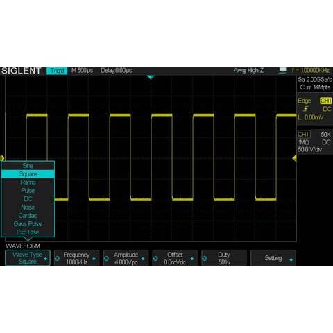 Opción de software "generador de señales" SIGLENT SDS 2000X F para osciloscopios SIGLENT de serie SDS2000X código de activación 