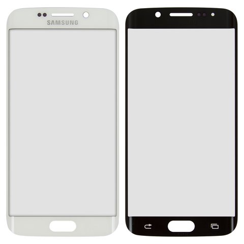Housing Glass compatible with Samsung G925F Galaxy S6 EDGE, white 