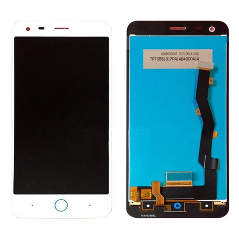 LCD compatible with ZTE Blade S6 Plus, white, without frame 