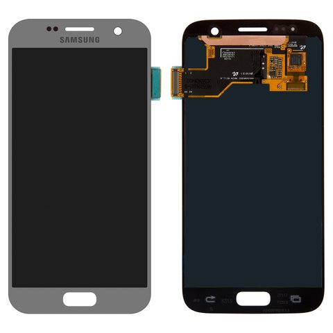 LCD compatible with Samsung G930 Galaxy S7, silver, without frame, Original PRC , original glass 