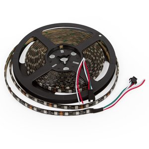 RGB LED Strip SMD5050, WS2811 black, with controls, IP65, 12 V, 60 LEDs m, 5 m 