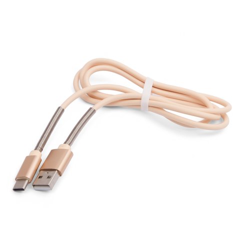 USB Cable, USB type A, USB type C, 100 cm, peach, spring 