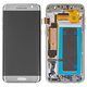 LCD compatible with Samsung G935 Galaxy S7 EDGE, (silver, with frame, High Copy, (OLED))
