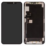 Pantalla LCD puede usarse con iPhone 11 Pro Max, negro, con marco, Original (PRC), #NEW