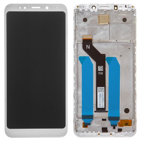 LCD compatible with Xiaomi Redmi 5 Plus, white, with frame, Copy, In Cell 