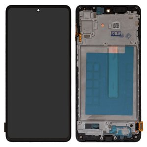 Pantalla LCD puede usarse con Samsung M536 Galaxy M53, negro, con marco, High Copy, OLED 