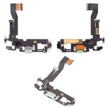 Cable flex puede usarse con iPhone 12, iPhone 12 Pro, del conector de carga, verde, con micrófono, con componentes, Original (PRC)