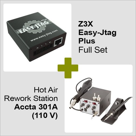 Z3X Easy Jtag Plus Full Set + Hot Air Rework Station Accta 301A 110 V 