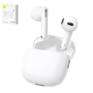Headphone Baseus Bowie WX5, wireless, white, with charging case, with cable  #A00051000213 00