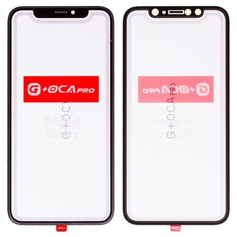Housing Glass G+OCA PRO compatible with iPhone XS, with OCA film, black 