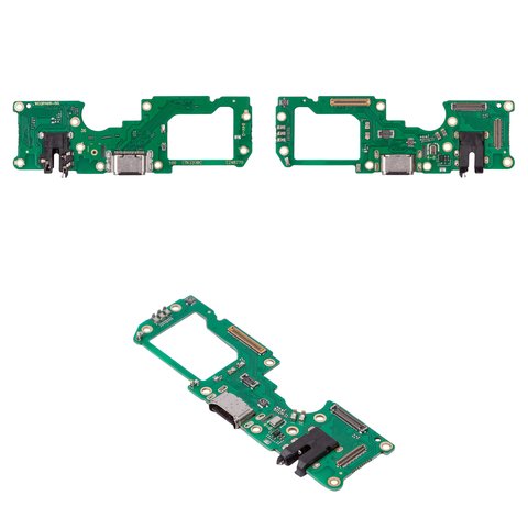 Flat Cable compatible with Oppo A96 5G, headphone connector, charge connector, with microphone, with components, Copy, charging board