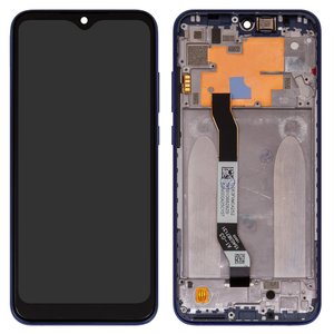LCD compatible with Xiaomi Redmi Note 8T, dark blue, without logo, with frame, Copy, with wide edge, M1908C3XG 