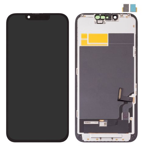LCD compatible with iPhone 13, black, with frame, HC, without IC, OLED , SL OEM hard 