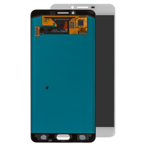 Pantalla LCD puede usarse con Samsung C9000 Galaxy C9, Galaxy C9 Pro, blanco, sin marco, Original PRC , original glass