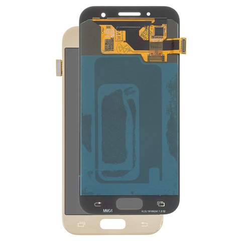 Pantalla LCD puede usarse con Samsung A320 Galaxy A3 2017 , dorado, sin marco, original vidrio reemplazado