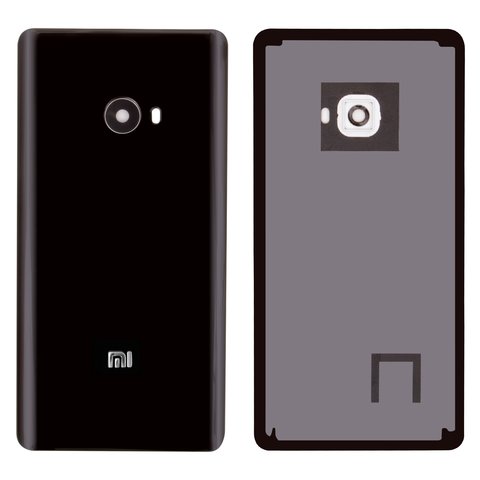 Panel trasero de carcasa puede usarse con Xiaomi Mi Note 2, negra, con vidrio de cámara