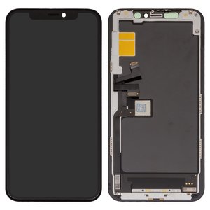 Pantalla LCD puede usarse con iPhone 11 Pro, negro, con marco, Original PRC , #NEW