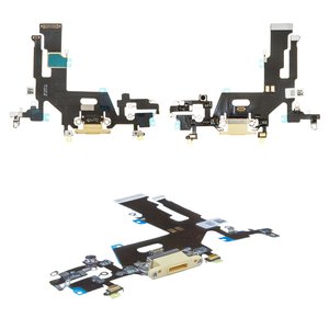 Cable flex puede usarse con iPhone 11, del conector de carga, del conector de auriculares, amarillo, con micrófono, HC