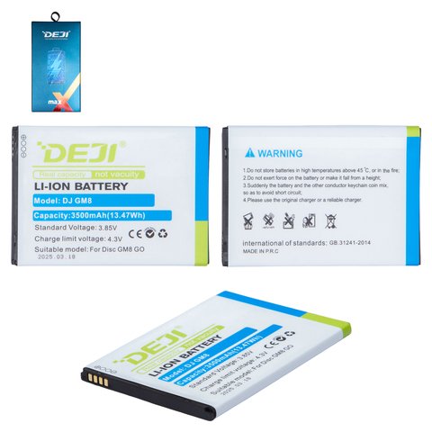Batería Deji G006 puede usarse con General Mobile GM 8 Go, GM 9 Go, Li ion, 3.85 V, 3500 mAh