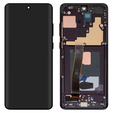 Pantalla LCD puede usarse con Samsung G988 Galaxy S20 Ultra, negro, con marco, High Copy, original LCD size, OLED 