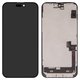 Pantalla LCD puede usarse con iPhone 15 Plus, negro, con marco, vidrio reemplazado