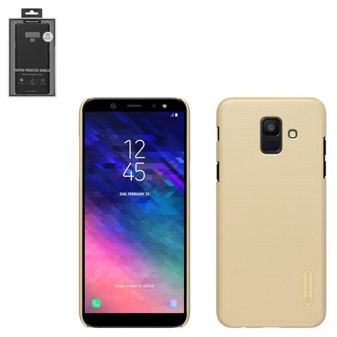 Чохол Nillkin Super Frosted Shield для Samsung A600 Dual Galaxy A6 2018 , золотистий, матовий, з підставкою, пластик, #6902048157828