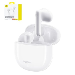 Гарнітура Baseus Bowie E13, бездротова, біла, із зарядним кейсом, з кабелем, #A00059701217 Z1