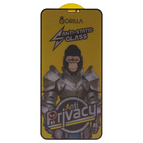 Защитное стекло для Apple iPhone 11 Pro Max, iPhone XS Max, совместимо с чехлом, Full Glue, Anti Static, Anti Peeping, черный, gorilla