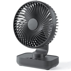 Вентилятор D606Y, чорний, з дисплеєм, настільний, з тримачем, з акумулятором, USB тип C