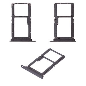 Держатель SIM карты для Xiaomi Poco M6 Pro 4G, Redmi Note 13 5G, Redmi Note 13 Pro 4G, черный, graphite black Stealth Black 