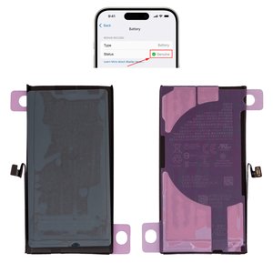 Аккумулятор для iPhone 13, Li ion, 3,84 B, 3450 мАч, повышенная ёмкость, без ошибки, A2655 , genuine IC