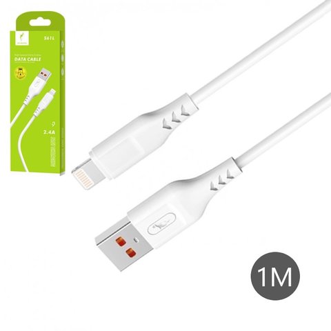 USB кабель SkyDolphin S61L, USB тип A, Lightning, 100 см, 2,4 А, білий