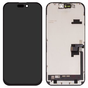 Дисплей для iPhone 16 Pro, чорний, з рамкою, Copy, без опакування, TFT , ZY, IN CELL HD+