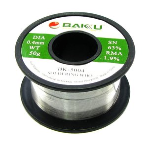 Припой BAKU BK 5004, sn 63%, pb 35,1%, 50 г, 0,4 мм, флюс 1,9%